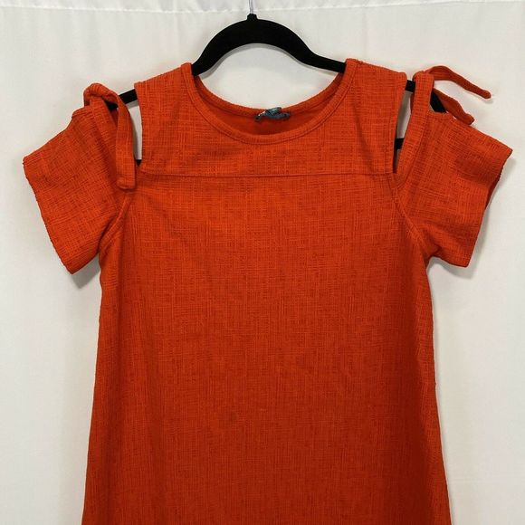 Fleur Bleue Cold Shoulder Knee Length Red Dress M - Picture 2 of 8